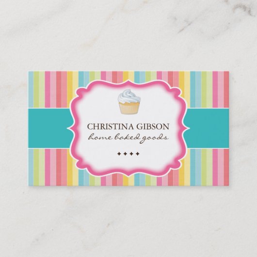 お洒落なカップケーキの名刺 名刺 (正面)