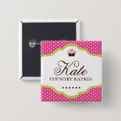 お洒落なカップケーキの名札 缶バッジ (正面&裏面)