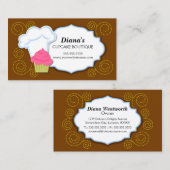 お洒落なカップケーキ及び渦巻のベーカリー 名刺 (正面/裏面)