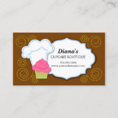 お洒落なカップケーキ及び渦巻のベーカリー 名刺 (正面)