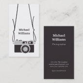 お洒落なカメラおよび吊り鎖のカメラマンの垂直 名刺 (正面/裏面)