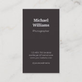 お洒落なカメラおよび吊り鎖のカメラマンの垂直 名刺 (裏面)