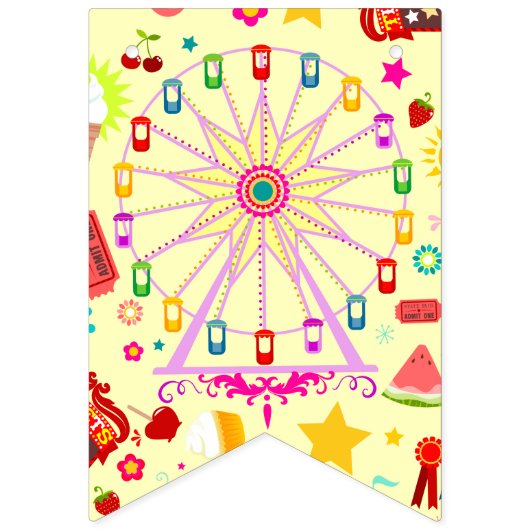 お洒落なカーニバルのサーカスか公平なハッピーバースデー バンティングフラッグ (第1の旗)