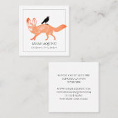 お洒落なキツネ及びカラスの児童図書の作家 スクエア名刺 (正面/裏面)