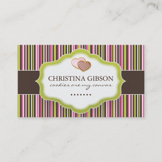 お洒落なクッキー及びベーカリーの名刺 名刺 (正面)