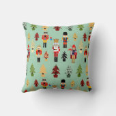 お洒落なクリスマスツリーおよびくるみ割り クッション (裏面)