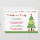 お洒落なクリスマスツリーはパーティの招待状をつけます 招待状 (正面)