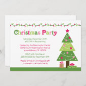 お洒落なクリスマスツリーはパーティの招待状をつけます 招待状 (正面/裏面)