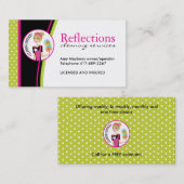 お洒落なクリーニングのサービス業カード 名刺 (正面/裏面)