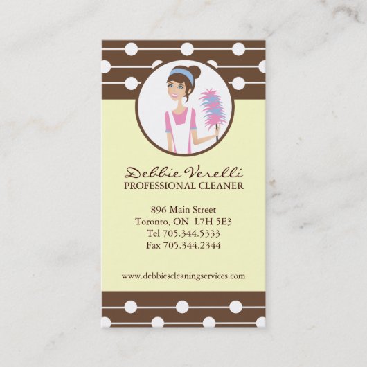 お洒落なクリーニングのサービス業カード 名刺 (正面)