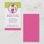 お洒落なクリーニングのサービス業カード 名刺 (正面/裏面)