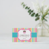 お洒落なケーキの球の名刺 名刺 (スタンド正面)