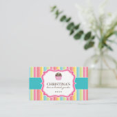 お洒落なケーキの球の名刺 名刺 (スタンド正面)