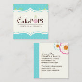 お洒落なケーキの破裂音の名刺 スクエア名刺 (正面/裏面)