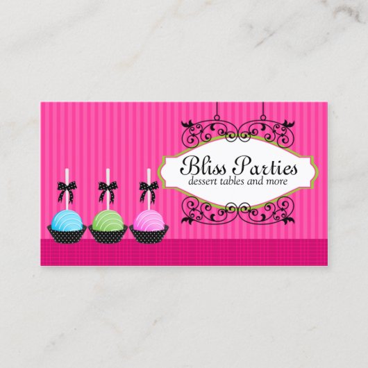 お洒落なケーキはデザートをぽんと鳴らします 名刺 (正面)