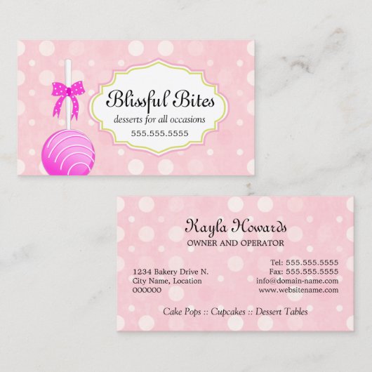 お洒落なケーキはベーカリーをぽんと鳴らします 名刺 (正面/裏面)