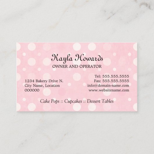 お洒落なケーキはベーカリーをぽんと鳴らします 名刺 (裏面)