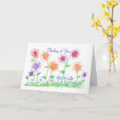 お洒落なコテージによってはあなたの考えることがカード開花します カード (黄色い花)