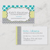 お洒落なシェブロンおよび点-カスタム設計して下さい 名刺 (正面/裏面)