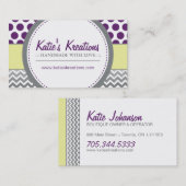 お洒落なシェブロンおよび点 名刺 (正面/裏面)