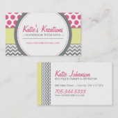 お洒落なシェブロンおよび点 名刺 (正面/裏面)