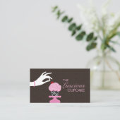 お洒落なシマウマのカップケーキのベーカリーの名刺 名刺 (スタンド正面)