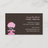 お洒落なシマウマのカップケーキのベーカリーの名刺 名刺 (裏面)