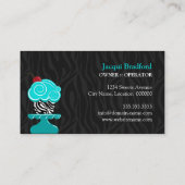 お洒落なシマウマのカップケーキのベーカリー 名刺 (裏面)