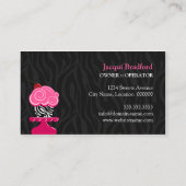 お洒落なシマウマのカップケーキのベーカリー 名刺 (裏面)