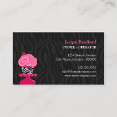 お洒落なシマウマのカップケーキのベーカリー 名刺 (裏面)