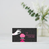 お洒落なシマウマのカップケーキのベーカリー 名刺 (スタンド正面)