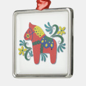 お洒落なスウェーデン人のDalaの馬のカラフル メタルオーナメント (左)