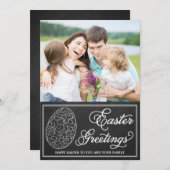 お洒落なタイポグラフィの黒板のイースター写真カード シーズンカード (正面/裏面)