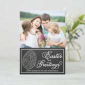 お洒落なタイポグラフィの黒板のイースター写真カード シーズンカード (スタンド正面)