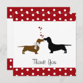 お洒落なダックスフントのサンキューカード サンキューカード (正面/裏面)