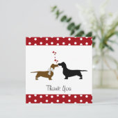 お洒落なダックスフントのサンキューカード サンキューカード (スタンド正面)