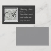 お洒落なダマスク織のデザインのモノグラムの名刺 名刺 (正面/裏面)