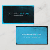 お洒落なティール（緑がかった色）のモダンな黒板のヴィンテージの名刺 名刺 (正面/裏面)