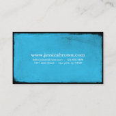 お洒落なティール（緑がかった色）のモダンな黒板のヴィンテージの名刺 名刺 (裏面)