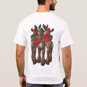お洒落なトナカイ: アメリカヘラジカの兄弟 Tシャツ (裏面)