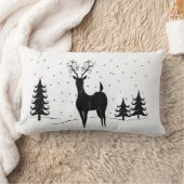 お洒落なトナカイ ランバークッション (ブランケット)