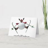 お洒落なトナカイ: 繁雑なスキーヤー シーズンカード (裏面)