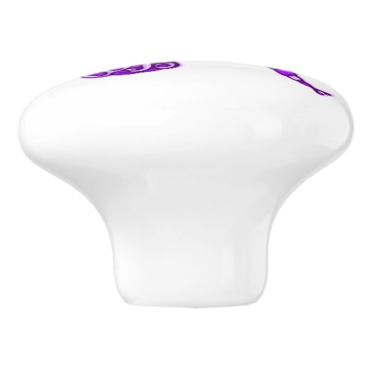 お洒落なトンボの紫色のインクをしみ込ませられた芸術のドアノブ セラミックノブ (側面)