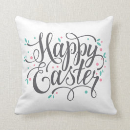 お洒落なハッピーイースターの書道|の装飾用クッション クッション