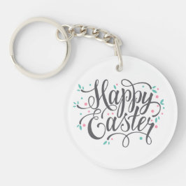 お洒落なハッピーイースターの書道| Keychain キーホルダー