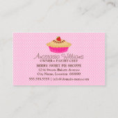 お洒落なパイベーカリーのピンク 名刺 (裏面)