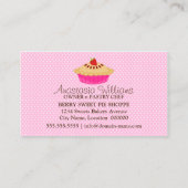 お洒落なパイベーカリーのピンク 名刺 (裏面)
