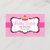 お洒落なパイベーカリーのピンク 名刺 (正面)