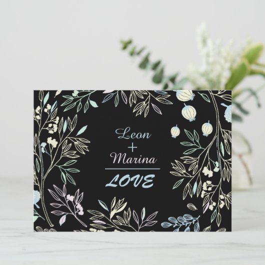 お洒落なパステル調の数学の庭園の結婚式の招待状 招待状 (スタンド正面)