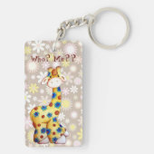 お洒落なヒッピーのキリンおもしろいなKeychain キーホルダー (裏面)
